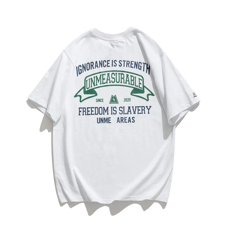 Men's T-shirt Short-Sleeved T-shirt Men's Summer Casual Retro Amekaji Letter Print Loose Sports Tee