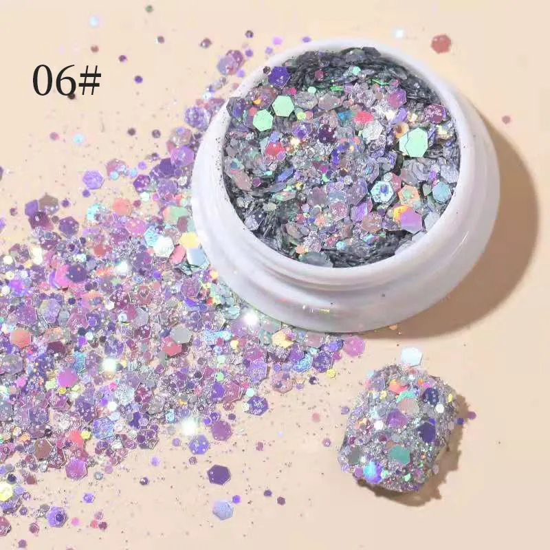 Iridescent 3D Ultrathin Sequins Nail Glitter Flakes Slices Purple White Sparkly DIY Tips Dazzling Paillette Nail Art Decorations
