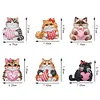 (US Local)6Pcs Acrylic Cats 5D Diamond Painting Fridge Magnet for Adults Beginners Craft Kit