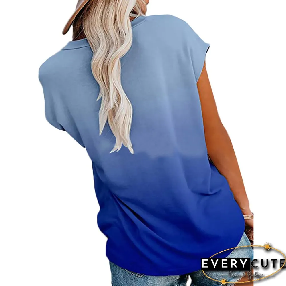 Blue Gradient Pocket T-shirt