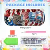 (US Local)Diamond Painting Storage Box Independence Day Wooden Jewelry Case Pencil Box for Art Crafts