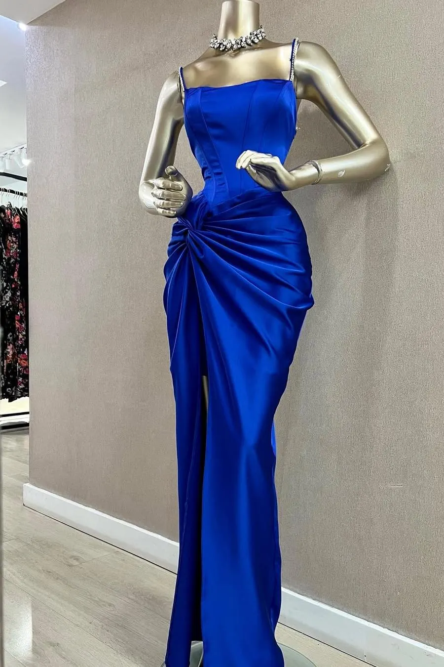 cocktail dress color royal blue A Line V Neck Satin Long Prom with Slit, V Neck Royal  abcprom Bodycon shape with flared ruffle finish Product Highlights Short Royal Blue Cocktail Dresses