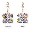 (US Local)PET Double Sided Special Shaped Easter Alphabet DIY Diamond Painting Keychain