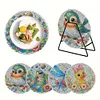 4Pcs Wooden Animal DIY Diamond Painting Placemats with Holder for Home Decor