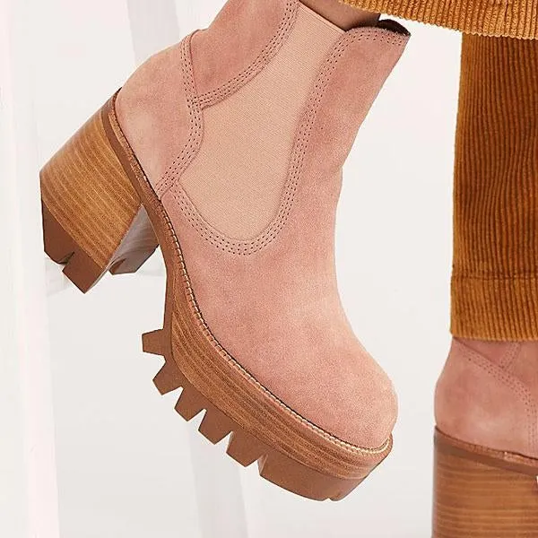 Fashion Faux Suede Zipper Boots