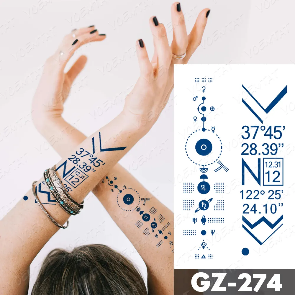 Sdrawing Lasting Ink Tattoos Body Art Waterproof Temporary Tattoo Sticker Line Dragon Tiger Totem Tatoo Arm Fake Fox Whale Tatto