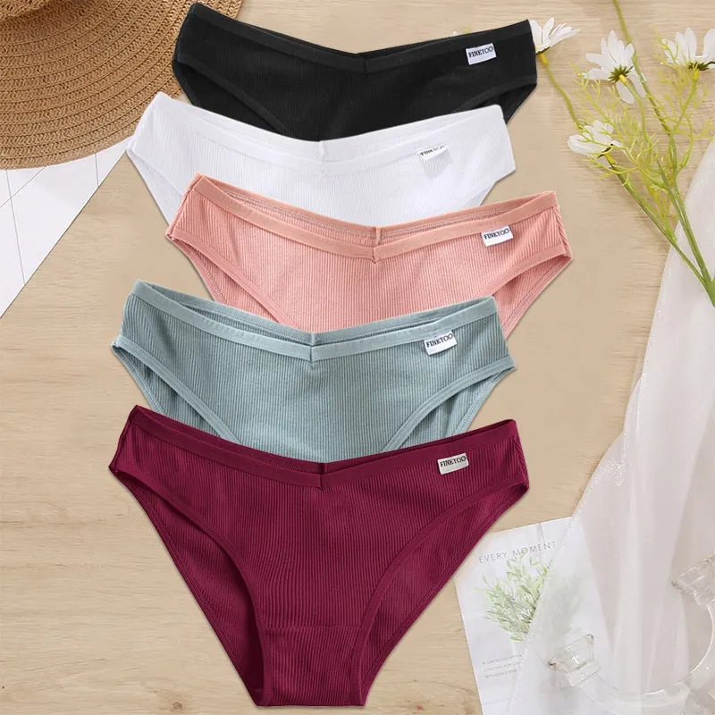 5PCS/Set Women Panties Cotton Underwear Female Panties Solid Color Underpants Sexy Lingerie Pantys for Woman Briefs Intimates