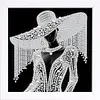 Lady Special Shape Partial Drill Dimond Art Paintings with Plastic Frame 17x17cm