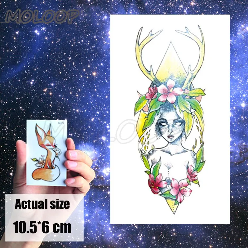 Tattoo Sticker Mermaid Little Element Small Devil Fish Jellyfish Whale Sea Animal Water Transfer Temporary Fake Body Art Tatoo