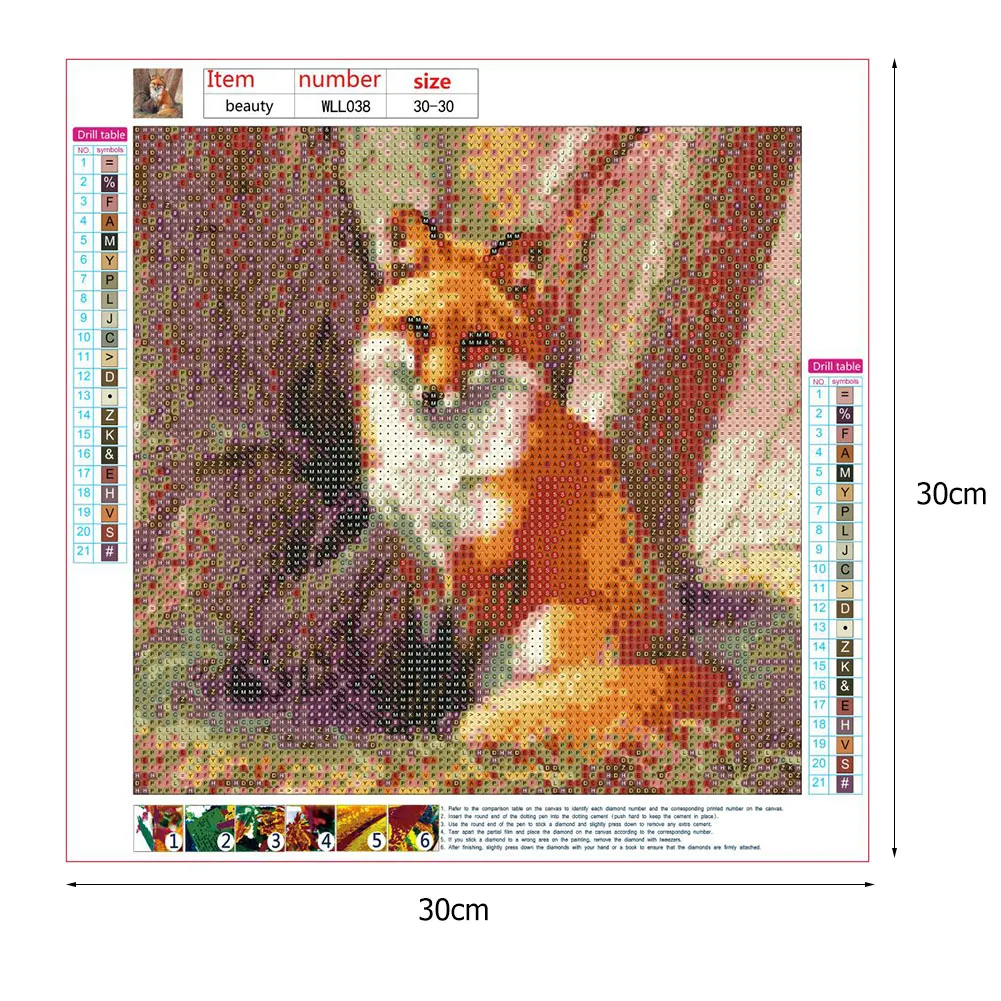 Diamond Painting - Full Round Drill - Fox(30*30cm)