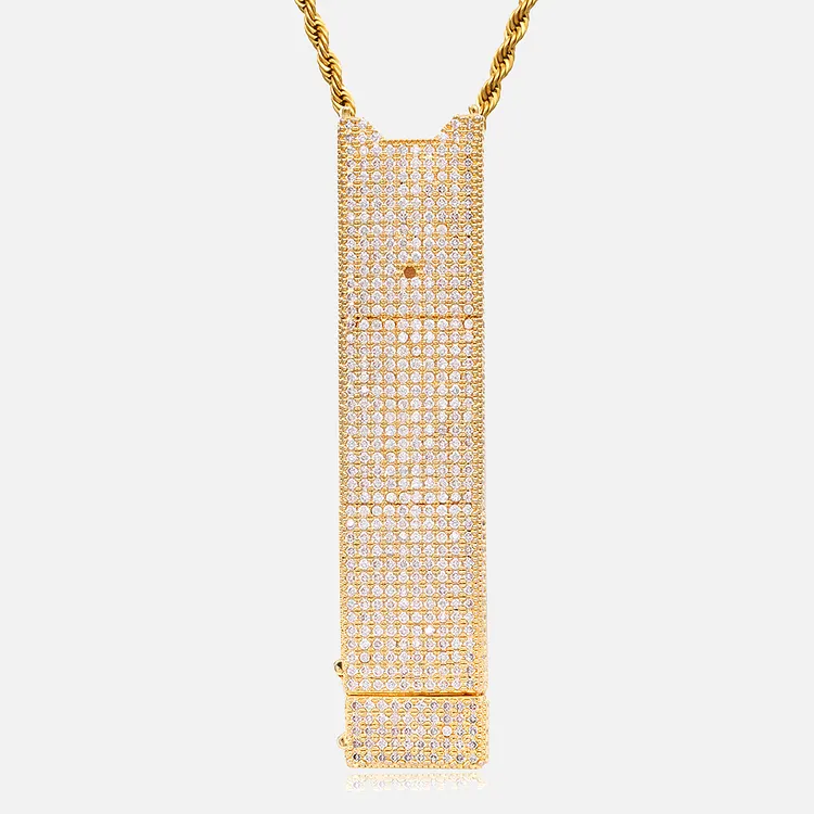 Iced Out Hip Hop Lighter Pendants Bling Bling Necklaces For Men