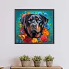 (US Local)Dog with Garland 5D DIY Full Drill Round Big Size Diamond Painting Kit Home Wall Room Decor 40x35cm