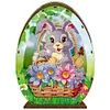 3D Wooden Easter Egg Rabbit Special Shaped Diamond Painting Lamp Desk Decor Kits