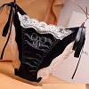 Sexy and cute lace-up hot diamond satin lace-up bow briefs