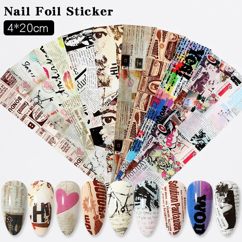 10pcs Luminous Fire Butterfly Nail Foil Set Nail Art Transfer Sticker Decals Yellow Blue Transfer Slider Paper Decoration