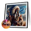 Indians nfl detroit lions-round drill diamond painting-40*40cm