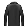 Men's Leather Jacket Warm Winter Coat