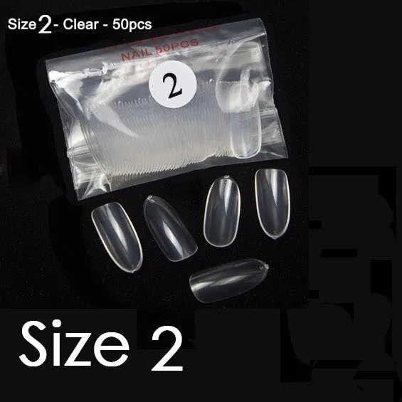 50Pcs/bag Natural Clear Nails Same Size Of Oval Shape False Nail Tips Purchase Specific Sizes Fake Nails For Paintting Prastic-Nail Inspo