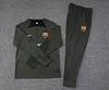 2023/2024 Barcelona Half-Pull Training Suit Army Green Jersey  Set love fball