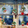 (US Local)6pcs Xmas Gnome  DIY Diamond Painting Art Pendant Wall Door Decoration
