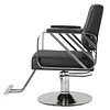 [US Local Warehouse] Hairdresser Barber Salon Chair Capacity 420 Lbs Barber Chair with Heavy Duty Hydraulic Pump 360 Swivel Adjustable Styling Equipment for Barbershop Home Hairdresser (Silver)