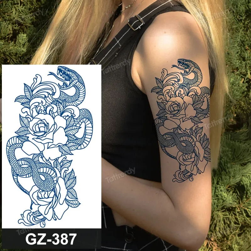 juice long lasting tatto sticker wings angel moon sun compass dragon fake tattoo waterproof transfer tatouage temporaire femme