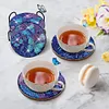 8pcs/set DIY Diamond Painting Coasters Kits Acrylic Full Drill Coaster(Purple Butterfly)