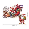 (US Local)DIY Xmas Diamond Painting Wooden Door Pendants Decoration for Feiend Gifts (Elk)