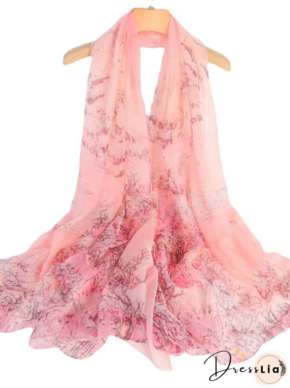 Boho Floral Ombre Long Scarf Shawl