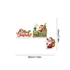 (US Local)Wooden Santa Claus 5D DIY Diamond Painting Door Topper Decor for Party Ornament