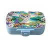 (US Local)Owl Diamond Painting Kit Square Pill Box Portable Travel Medicine Storage Box