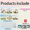6pcs Diamond Painting Happy Birthdays Cake Greeting Card with Envelope for Family Friends Holiday Gift Congratulations