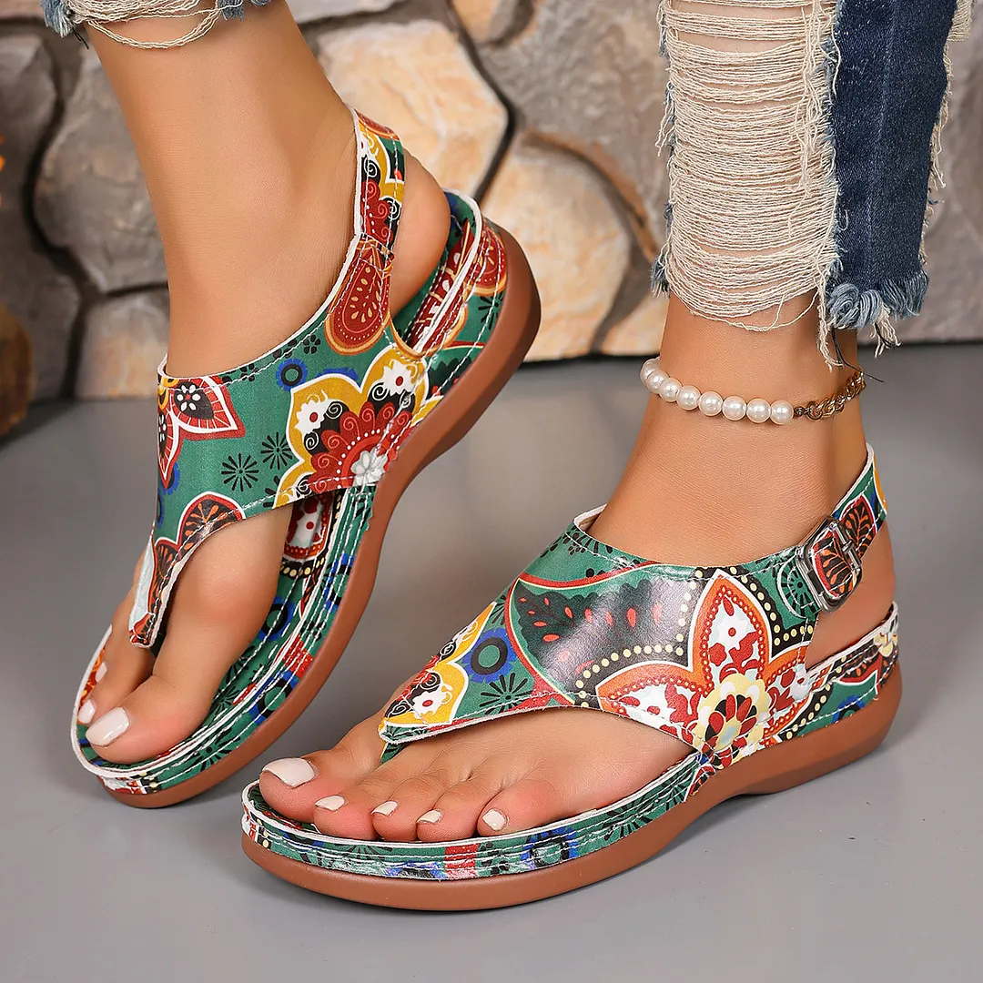 Yyvonne Word Sandals Women 20255 National Wind Embroidery Flowers After Buckle With Slopes And Sandals