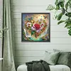 Coeur Papillon Fleurs-Sp&eacute;cial Forme Diamant Peinture-30 * 30CM