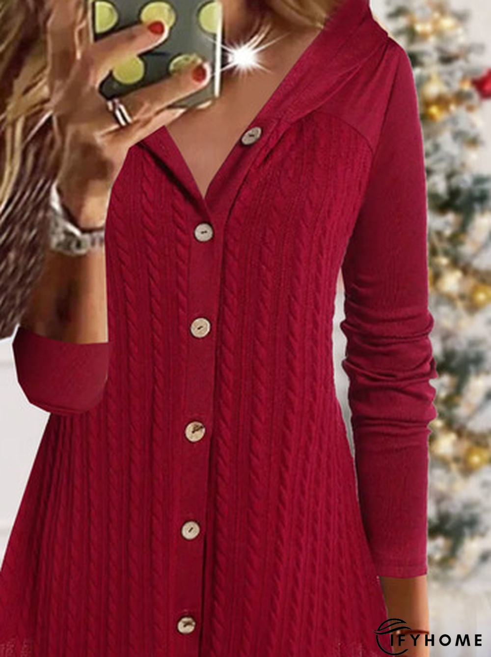 Hoodie Plain Texture Casual Cardigan Coat | IFYHOME