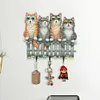 Wooden Cat Diamond Art Hanging Hook Rail Diamond Painting Art Craft Wall Hooks