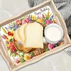 (US Local)Wooden Dog Flower 5D DIY Diamond Painting Serving Tray with Handle for Desk