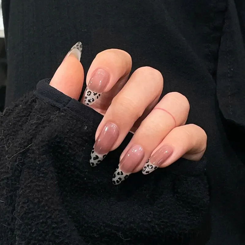 24pcs Butterfly Nail Patch Glue Type Removable Long Paragraph Fashion Manicure Wearable False Nails Patch With Glue Fake Nails-Nail Inspo