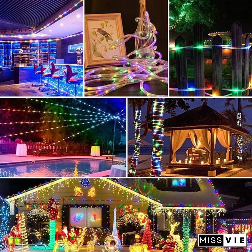 66ft Rope Lights 16 Colors Outdoor String USB Waterproof Fairy Light Remote Control Garden Wedding Christmas Decorations