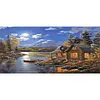 (Big Size) 5D Full Drill Round Diamond Painting Riverside Lodge Mosaic for Bead Art