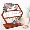 DIY Diamond Painting Floral Design Jewelry Organizer Earring Holder Earring Stand Storage Kit
