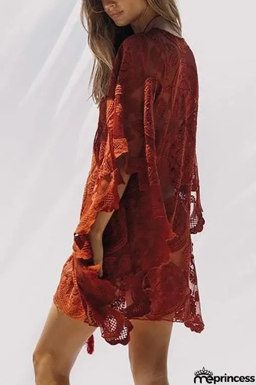 Lace Up Loose Mini Cover Dress