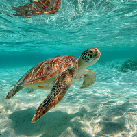 Sea Turtle in Clear Water - Diamond Painting