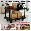 [US Local Warehouse] 2 Shelf Heavy Duty Rolling Utility Cart 880lbs Capacity Serving Cart with Wheels