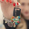 (US Local)6Pcs Acrylic Double Sided Heart Diamond Painting Keychain for Bag Decor