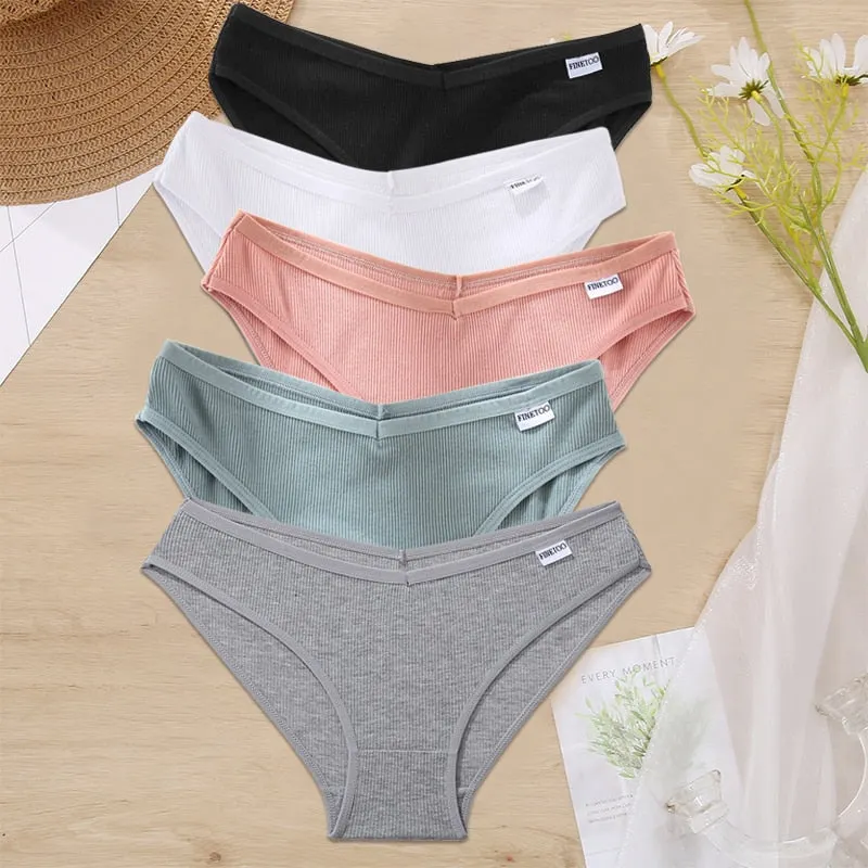 5PCS/Set Women Panties Cotton Underwear Female Panties Solid Color Underpants Sexy Lingerie Pantys for Woman Briefs Intimates