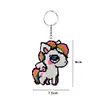 Full Bead Embroidery Keychain Unicorn Printed Craft Gifts(7.5x9cm)