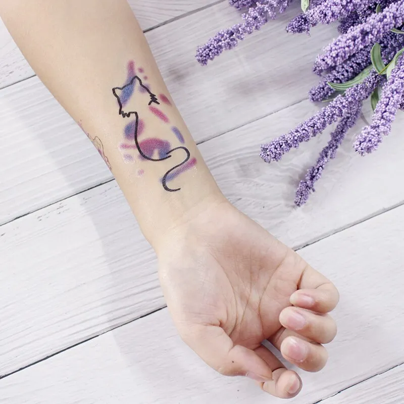 Tattoo Sticker Mermaid Little Element Small Devil Fish Jellyfish Whale Sea Animal Water Transfer Temporary Fake Body Art Tatoo