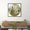 >SALE<Full Embroidery Cotton Thread 14CT Print Noblewoman and Dog Cross Stitch 44x44cm