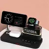 5 in 1 Wireless Charger with Alarm Clock, Magnetic Wireless Charger Stand for Phone, Watch, Earphones